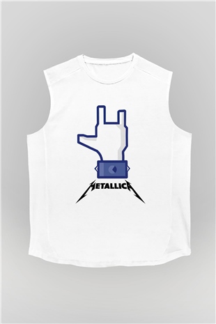Metallica Beyaz Unisex Kolsuz Tişört