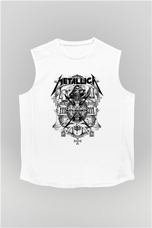 Metallica Beyaz Unisex Kolsuz Tişört