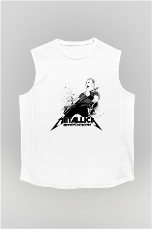 Metallica Beyaz Unisex Kolsuz Tişört