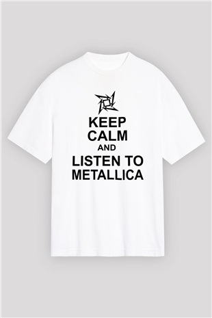 Metallica Beyaz Unisex Oversize Tişört T-Shirt