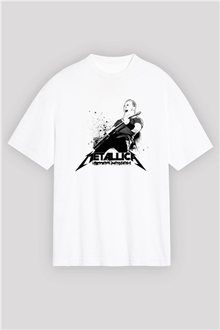 Metallica Beyaz Unisex Oversize Tişört T-Shirt