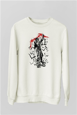 Metallica Beyaz Unisex Sweatshirt