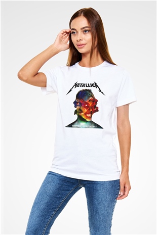 Metallica Beyaz Unisex Tişört T-Shirt - TişörtFabrikası