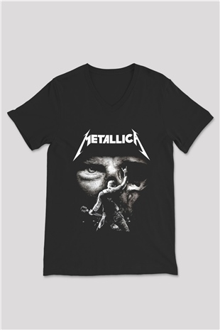 Metallica Group Siyah Unisex V Yaka Tişört