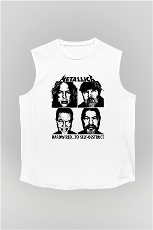 Metallica Hardwired To Self Destruct Beyaz Unisex Kolsuz Tişört