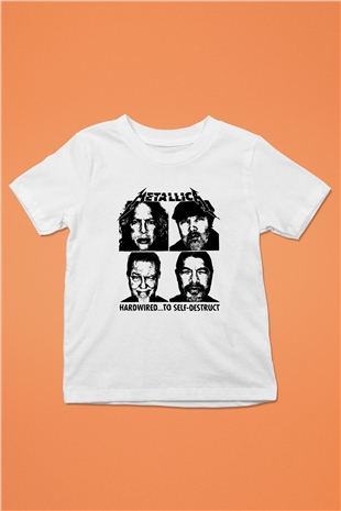 Metallica Hardwired To Self Destruct Baskılı Beyaz Unisex Çocuk Tişört