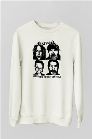 Metallica Hardwired To Self Destruct Beyaz Unisex Sweatshirt