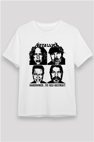 Metallica Hardwired To Self Destruct Beyaz Unisex Tişört T-Shirt - TişörtFabrikası