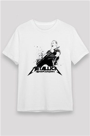 Metallica James Hetfield Beyaz Unisex Tişört T-Shirt - TişörtFabrikası
