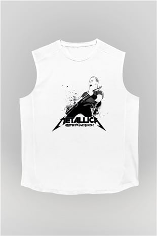 Metallica James Hetfield Beyaz Unisex Kolsuz Tişört
