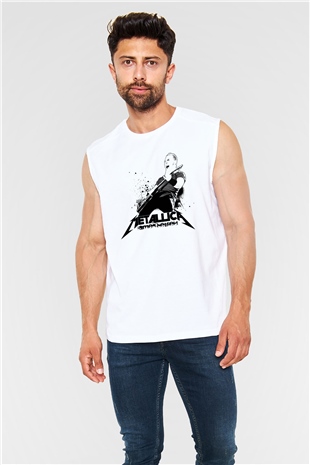 Metallica James Hetfield Beyaz Unisex Kolsuz Tişört