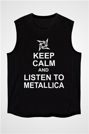 Metallica Keep Calm And Listen To Metallica Siyah Unisex Kolsuz Tişört