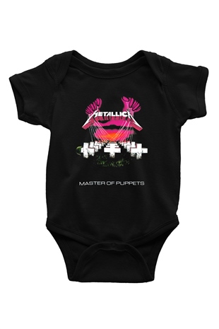 Metallica Master Of Puppets Baskılı Siyah Bebek Body - Zıbın