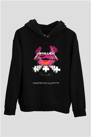 Metallica Master Of Puppets Siyah Unisex Kapşonlu Sweatshirt