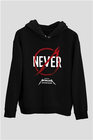 Metallica Never Siyah Unisex Hoodie