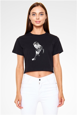 Metallica Siyah Crop Top Tişört