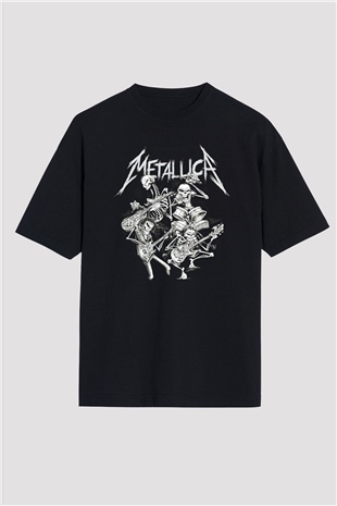 Metallica Siyah Unisex Oversize Tişört T-Shirt