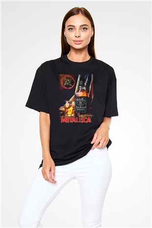 Metallica Siyah Unisex Oversize Tişört T-Shirt