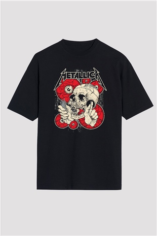 Metallica Siyah Unisex Oversize Tişört T-Shirt