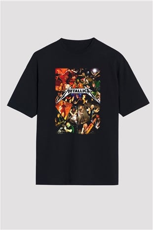 Metallica Siyah Unisex Oversize Tişört T-Shirt