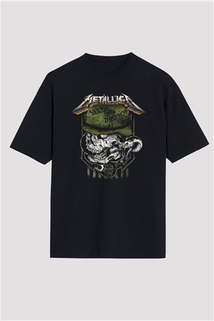 Metallica Siyah Unisex Oversize Tişört T-Shirt