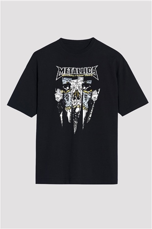 Metallica Siyah Unisex Oversize Tişört T-Shirt