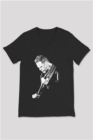 Metallica Siyah Unisex V Yaka Tişört T-Shirt