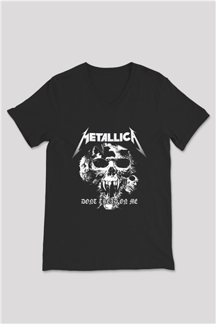 Metallica Siyah Unisex V Yaka Tişört T-Shirt