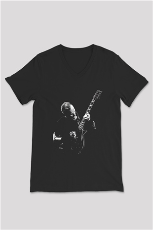 Metallica Siyah Unisex V Yaka Tişört T-Shirt