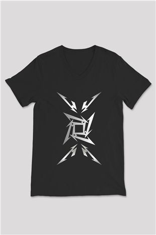 Metallica Siyah Unisex V Yaka Tişört T-Shirt