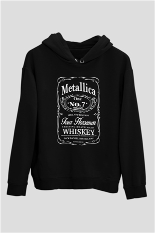 Metallica Whiskey Siyah Unisex Hoodie