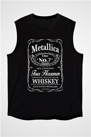 Metallica Whiskey Siyah Unisex Kolsuz Tişört