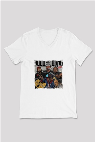 Method Man Baskılı Beyaz V Yaka Unisex Tişört