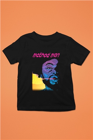 Method Man Baskılı Siyah Unisex Çocuk Tişört