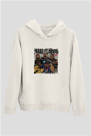 Method Man Baskılı Unisex Beyaz Kapüşonlu Sweatshirt