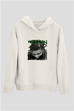 Method Man Baskılı Unisex Beyaz Kapüşonlu Sweatshirt