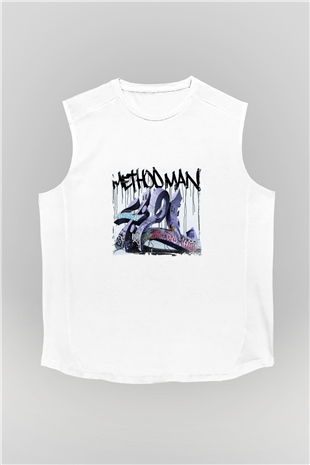 Method Man Baskılı Unisex Beyaz Kolsuz Tişört
