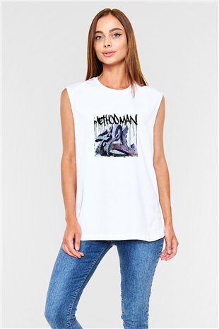 Method Man Baskılı Unisex Beyaz Kolsuz Tişört