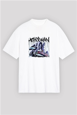 Method Man Baskılı Oversize Beyaz Tişört