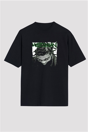 Method Man Baskılı Unisex Oversize Siyah Tişört
