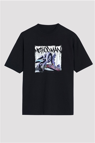 Method Man Baskılı Unisex Oversize Siyah Tişört