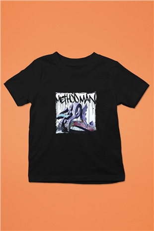 Method Man Baskılı Unisex Siyah Çocuk Tişört