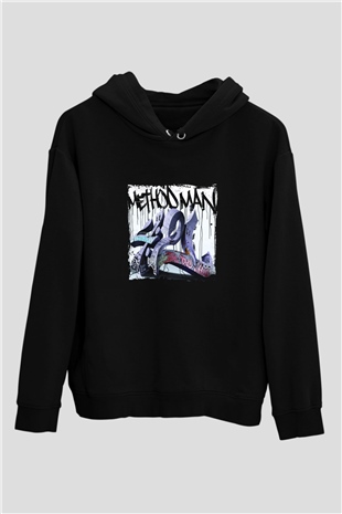 Method Man Baskılı Unisex Siyah Hoodie