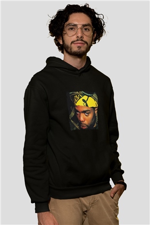Method Man Baskılı Unisex Siyah Hoodie