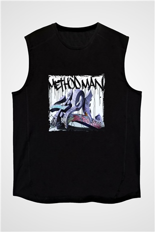 Method Man Baskılı Unisex Siyah Kolsuz Tişört
