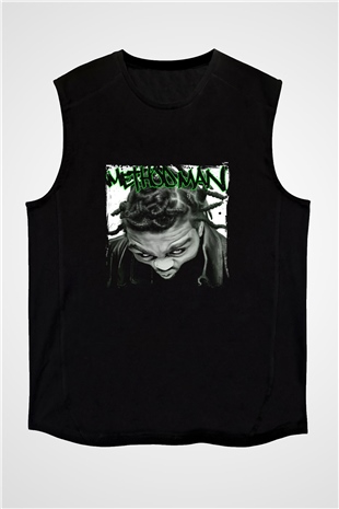 Method Man Baskılı Unisex Siyah Kolsuz Tişört