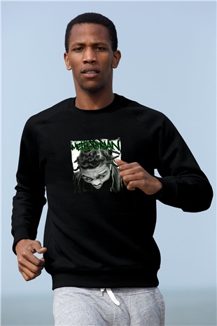 Method Man Baskılı Unisex Siyah Sweatshirt