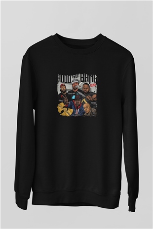 Method Man Baskılı Unisex Siyah Sweatshirt