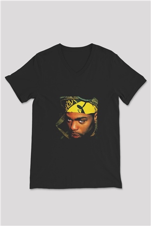 Method Man Baskılı Unisex Siyah V Yaka Tişört