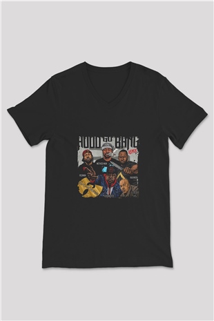 Method Man Baskılı Unisex Siyah V Yaka Tişört